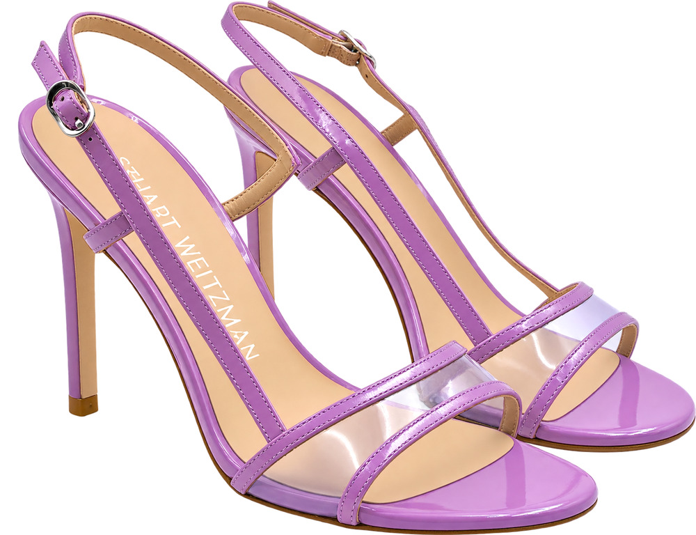 Stuart Weitzman Mondrian 100 Women’s Stiletto Sandals Amatista Wisteria Size 8
